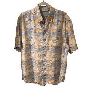 Tommy Bahama Relax 100% Linen SS Poolside Beachy Vacation Umbrella Shirt, L